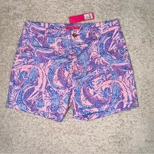 Lilly Pulitzer Jayne Stretch Coastal Blue Shorts Size 12